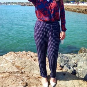 H&M navy pattern print jumpsuit size 12